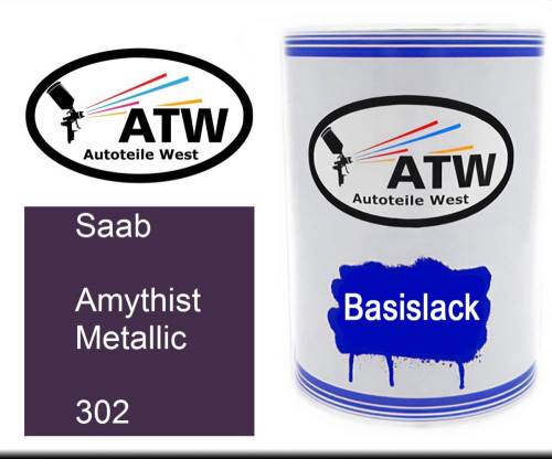 Saab, Amythist Metallic, 302: 500ml Lackdose, von ATW Autoteile West.